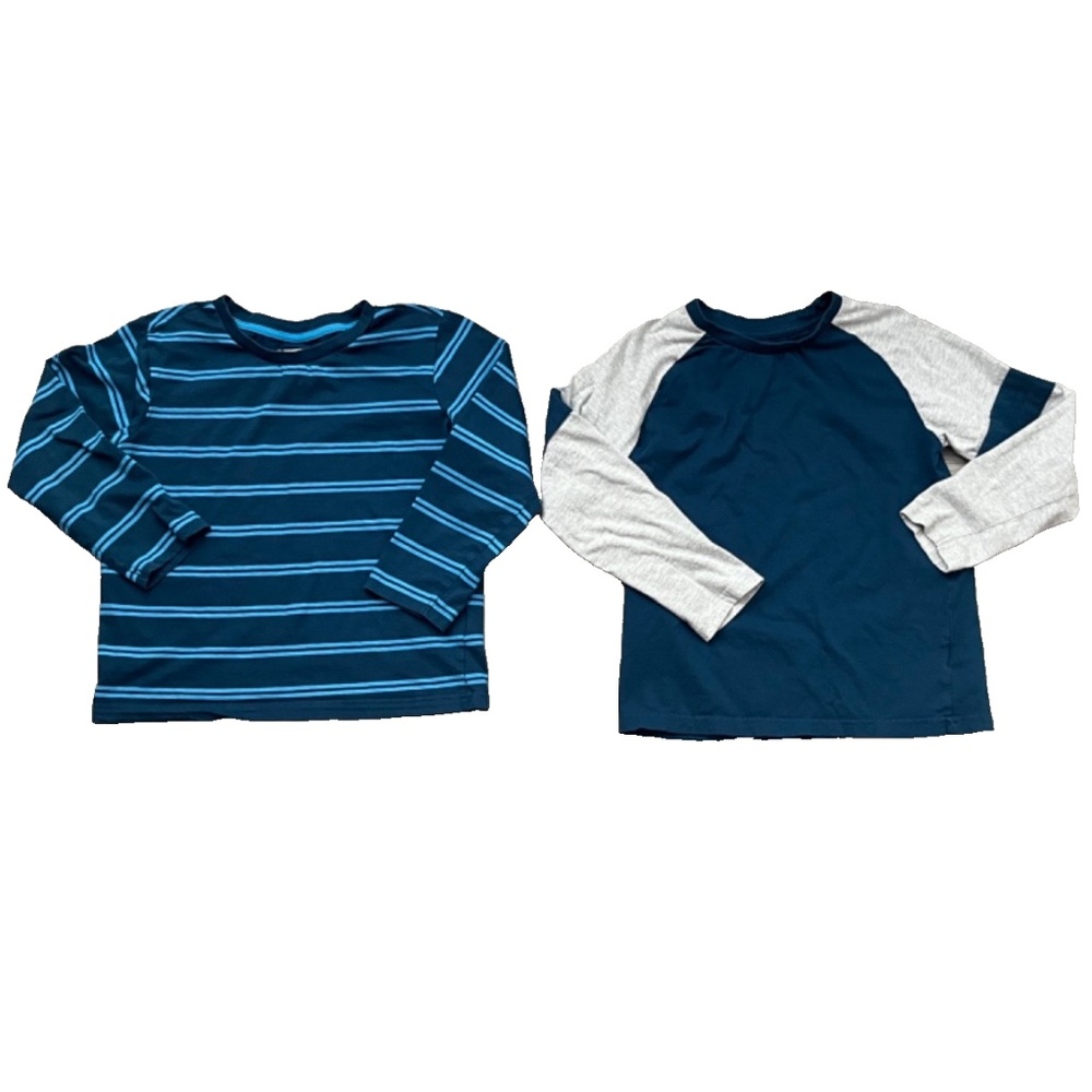 2-Boys Long Sleeve T-Shirts, Seven Oaks Blue/Gray Size 8